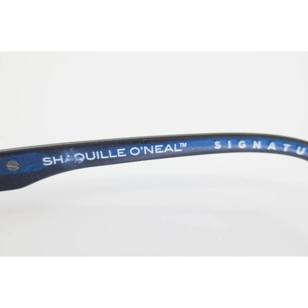 Shaquille O'Neal Zyloware 172 Sunglasses Black Blue Rectangular Sporty Mens 145